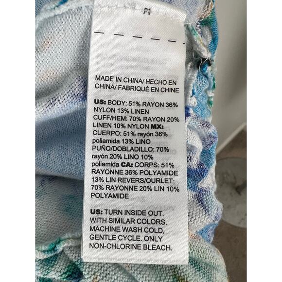 Chico's Summer Romance Bell Sleeve Coastal Shell Cardigan in Poolside Blue Large - Picture 8 of 8